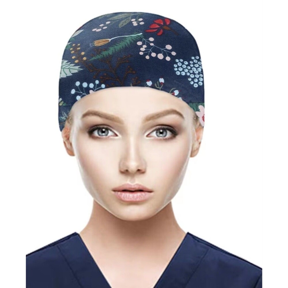 Zoe+ Chloe Unisex Cotton Medical surgical Scrub Cap, blue + Multicolor, One Size